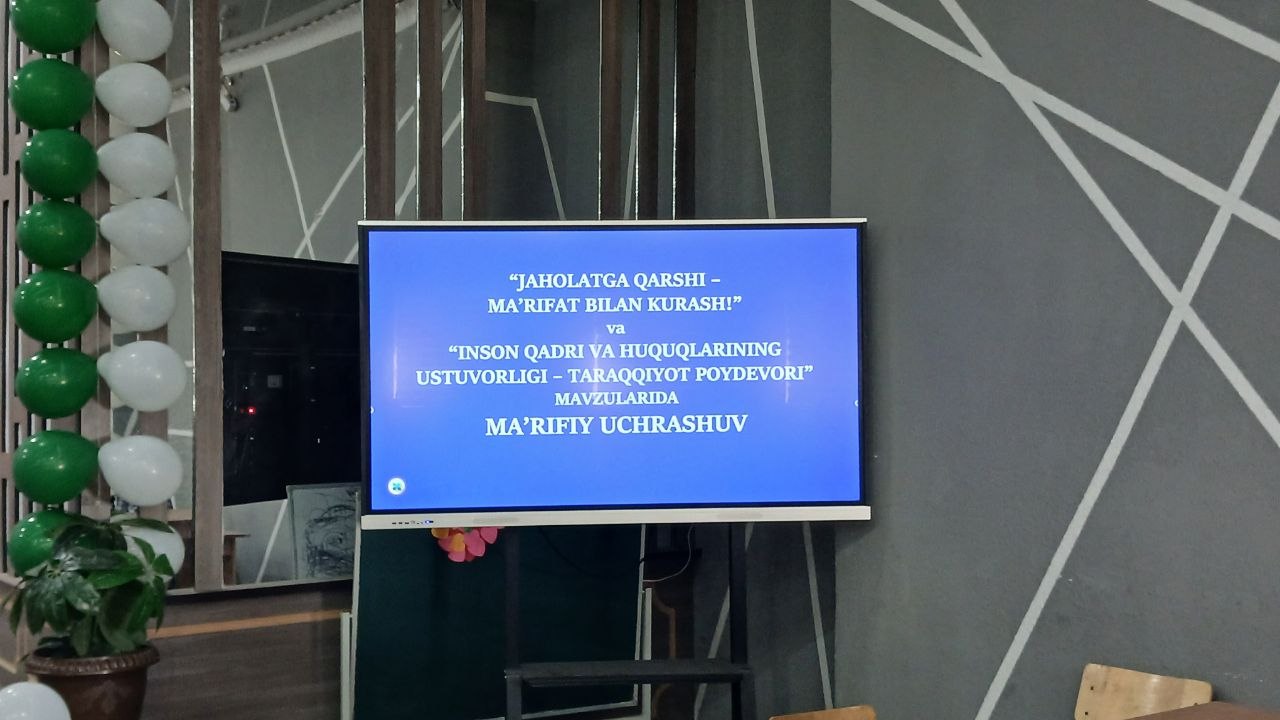TALABALAR BILAN MA'RIFIY UCHRASHUV TASHKIL ETILDI